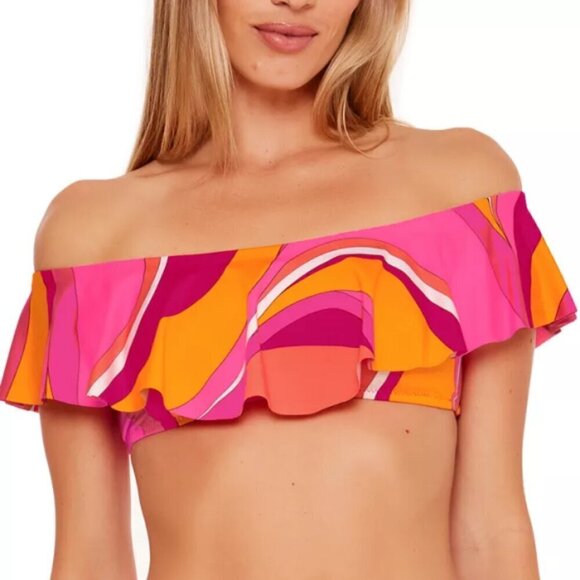Trina Turk 'Vivid Vista' Off-The-Shoulder Bandeau Bikini Top, Multicolor - Picture 1 of 2